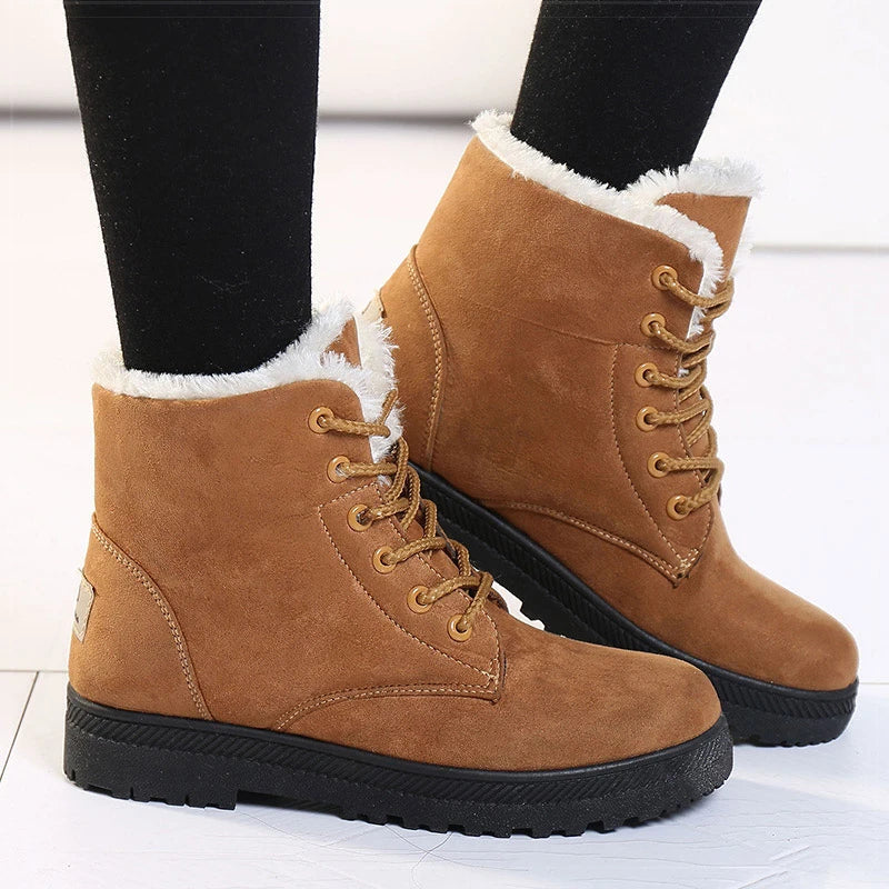 Boots Korean Style Winter Boots Snow Winter Shoes Woman Low Heels Women 's Fur Boots Ankle Combat Botas Mujer Luxury Footwear