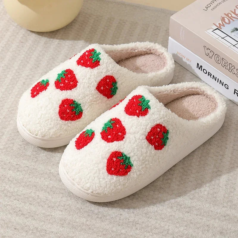Halloween Home Slipper Women Plush Indoor Floor Non Slip Men Male House Shoes Fuzzy Winter Warm skull cartoon Female Plaid Gift