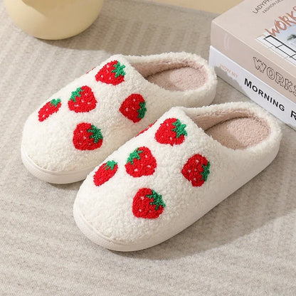 Halloween Home Slipper Women Plush Indoor Floor Non Slip Men Male House Shoes Fuzzy Winter Warm skull cartoon Female Plaid Gift