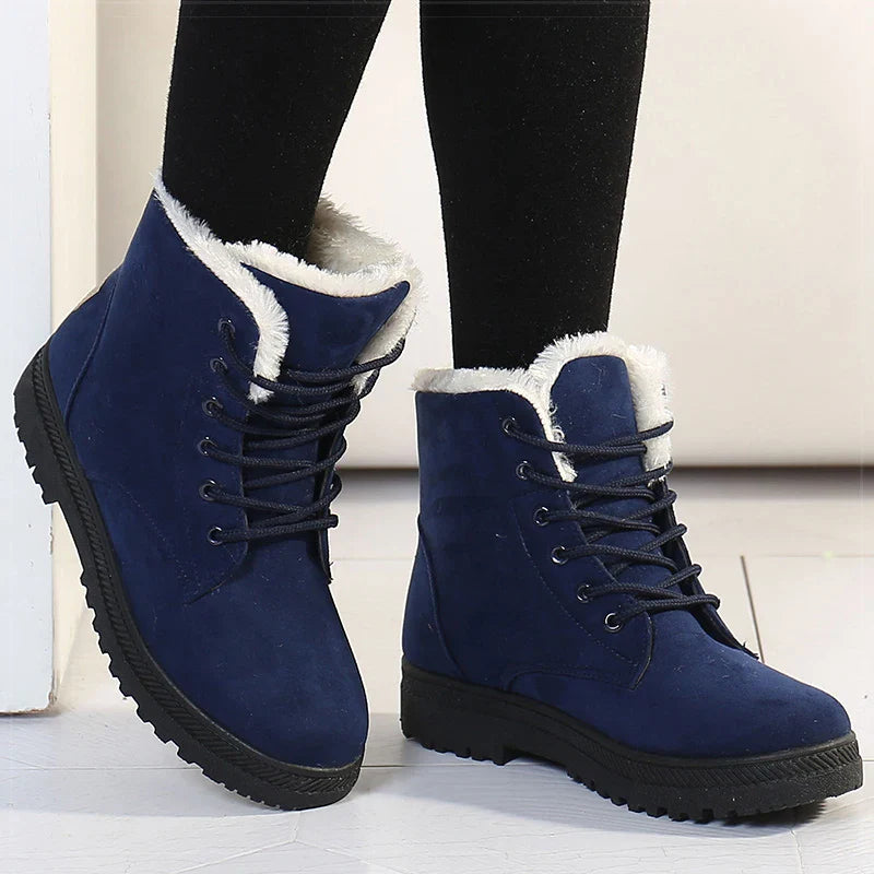 Boots Korean Style Winter Boots Snow Winter Shoes Woman Low Heels Women 's Fur Boots Ankle Combat Botas Mujer Luxury Footwear