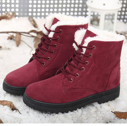 Boots Korean Style Winter Boots Snow Winter Shoes Woman Low Heels Women 's Fur Boots Ankle Combat Botas Mujer Luxury Footwear