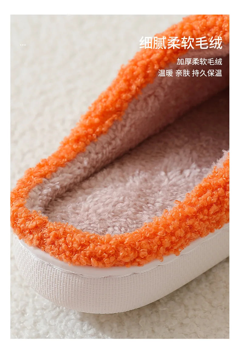 Halloween Home Slipper Women Plush Indoor Floor Non Slip Men Male House Shoes Fuzzy Winter Warm skull cartoon Female Plaid Gift