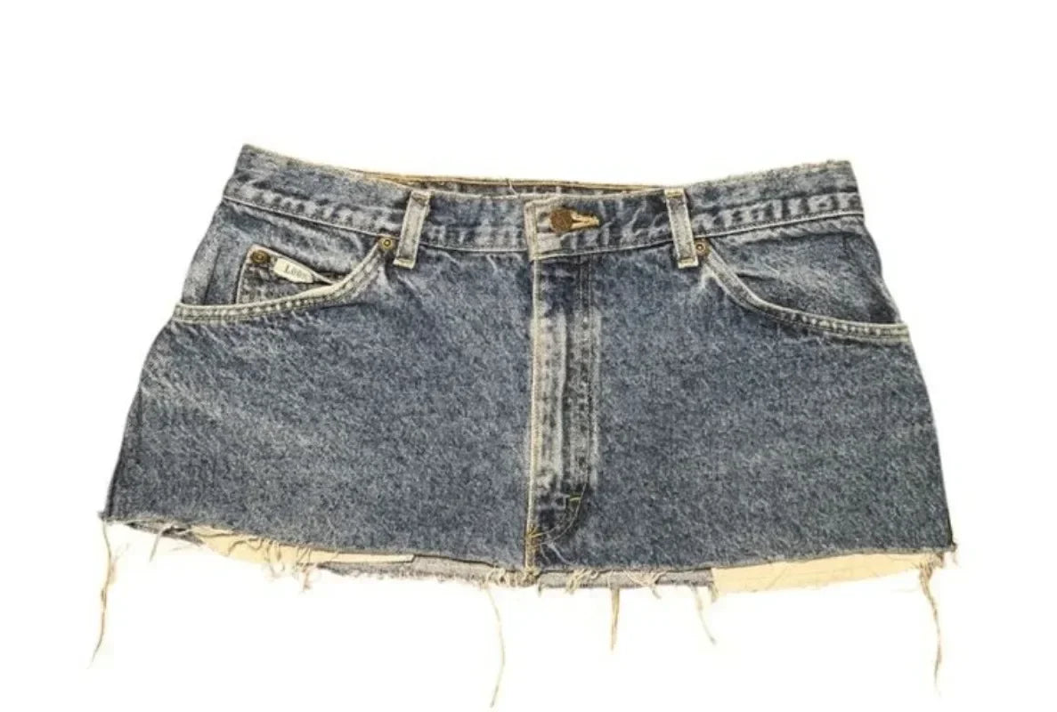 y2k mini sexy loose casual women's skirt printed skirt applique denim gothic street hip hop hoparajuku retro high waist