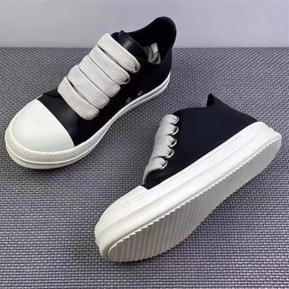 New Women Sneakers High-top Men's Casual Shoes Leather Shoes For Women Flat Sport Shoes Thick Lace Up Unisex Couple Women Shoes