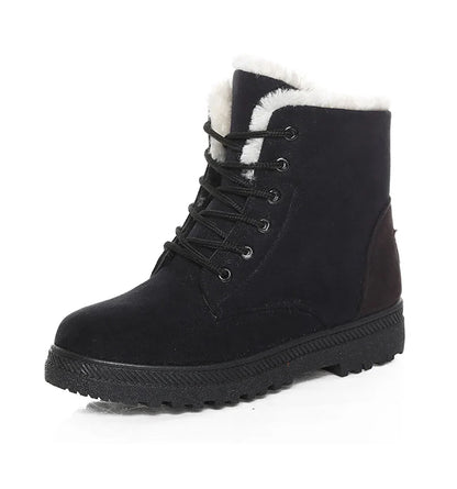 Boots Korean Style Winter Boots Snow Winter Shoes Woman Low Heels Women 's Fur Boots Ankle Combat Botas Mujer Luxury Footwear