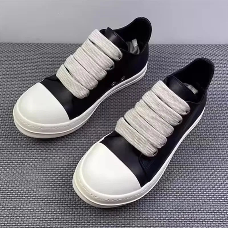 New Women Sneakers High-top Men's Casual Shoes Leather Shoes For Women Flat Sport Shoes Thick Lace Up Unisex Couple Women Shoes