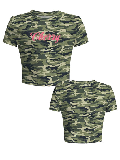 Women's Retro Figure Graphic Y2k Cropped T-Shirt Hip-Hop Elements Summer Daily Wear T-Shirt Y2k Ladies Clothes Female Clothing