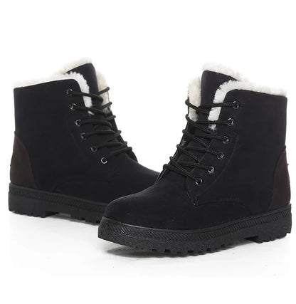 Boots Korean Style Winter Boots Snow Winter Shoes Woman Low Heels Women 's Fur Boots Ankle Combat Botas Mujer Luxury Footwear