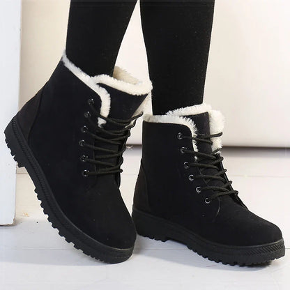 Boots Korean Style Winter Boots Snow Winter Shoes Woman Low Heels Women 's Fur Boots Ankle Combat Botas Mujer Luxury Footwear