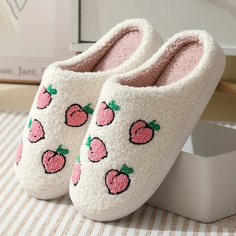 Halloween Home Slipper Women Plush Indoor Floor Non Slip Men Male House Shoes Fuzzy Winter Warm skull cartoon Female Plaid Gift