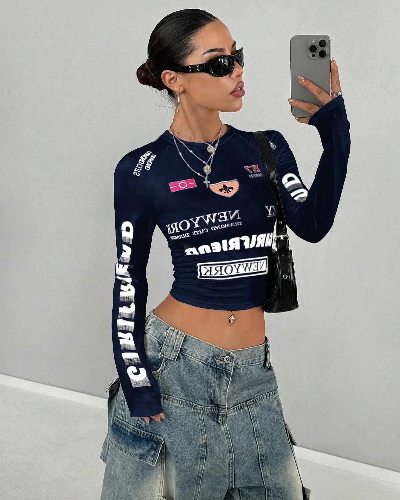 Y2k Women's Street Fashion Casual Tight Yoga Clothing Fashion Casual Racing Clothing Training Fitness Show Off Sports Clothing