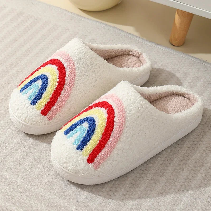 Halloween Home Slipper Women Plush Indoor Floor Non Slip Men Male House Shoes Fuzzy Winter Warm skull cartoon Female Plaid Gift