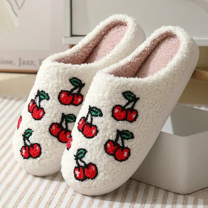 Halloween Home Slipper Women Plush Indoor Floor Non Slip Men Male House Shoes Fuzzy Winter Warm skull cartoon Female Plaid Gift
