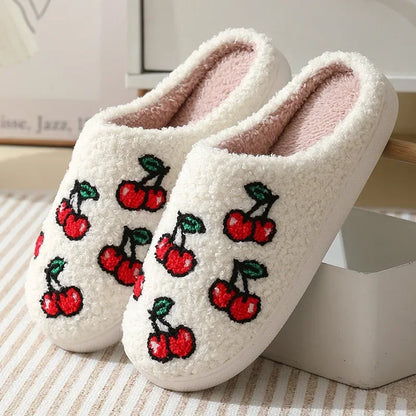 Halloween Home Slipper Women Plush Indoor Floor Non Slip Men Male House Shoes Fuzzy Winter Warm skull cartoon Female Plaid Gift