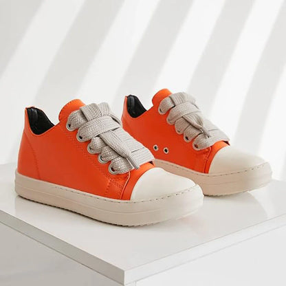 Men's Coarse Shoelaces, Low Cut Flat Bottom Casual Shoes, Minimalist College Style Sports Shoes