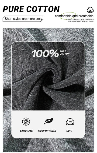 100% Cotton Washed T-Shirts For Women Loose O-Neck Crop Tops Y2k Street Female Clothes Summer Casual Vintage Short Sleeve Tees