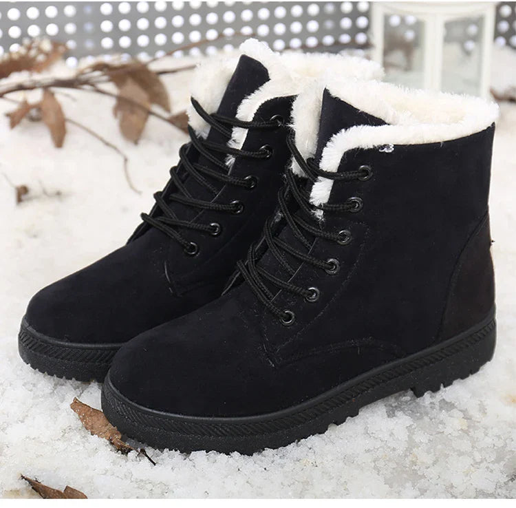 Boots Korean Style Winter Boots Snow Winter Shoes Woman Low Heels Women 's Fur Boots Ankle Combat Botas Mujer Luxury Footwear