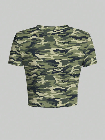 Women's Retro Figure Graphic Y2k Cropped T-Shirt Hip-Hop Elements Summer Daily Wear T-Shirt Y2k Ladies Clothes Female Clothing