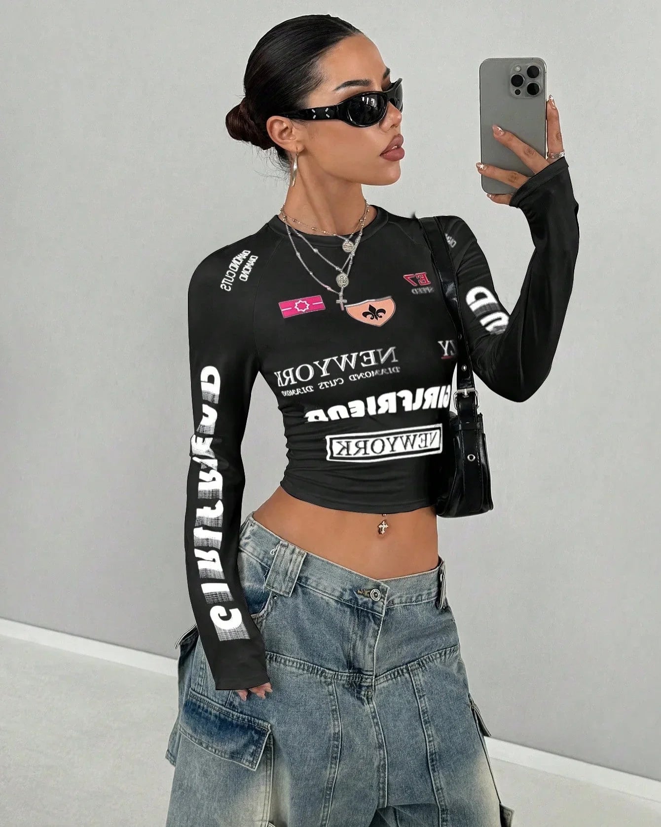 Y2k Women's Street Fashion Casual Tight Yoga Clothing Fashion Casual Racing Clothing Training Fitness Show Off Sports Clothing