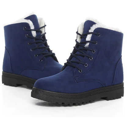 Boots Korean Style Winter Boots Snow Winter Shoes Woman Low Heels Women 's Fur Boots Ankle Combat Botas Mujer Luxury Footwear