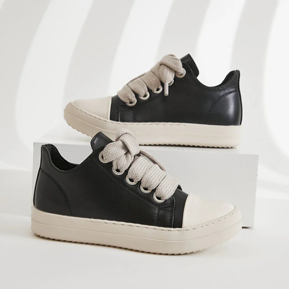 Men's Coarse Shoelaces, Low Cut Flat Bottom Casual Shoes, Minimalist College Style Sports Shoes