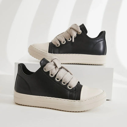 Men's Coarse Shoelaces, Low Cut Flat Bottom Casual Shoes, Minimalist College Style Sports Shoes