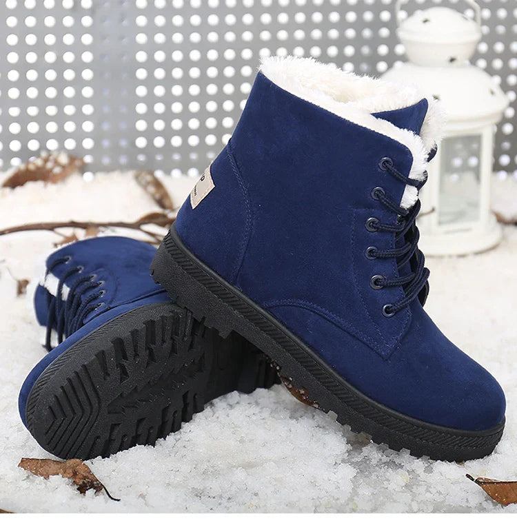 Boots Korean Style Winter Boots Snow Winter Shoes Woman Low Heels Women 's Fur Boots Ankle Combat Botas Mujer Luxury Footwear