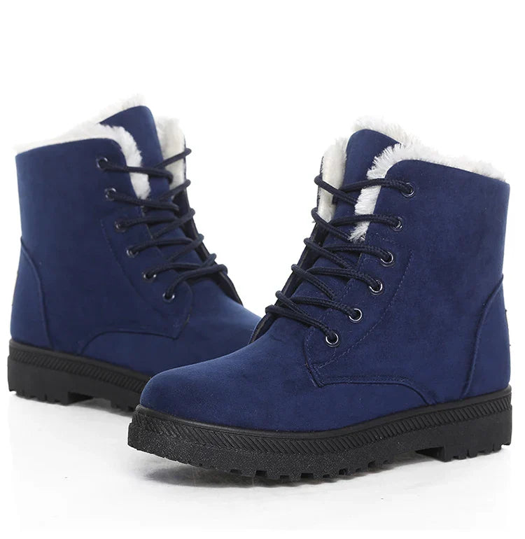 Boots Korean Style Winter Boots Snow Winter Shoes Woman Low Heels Women 's Fur Boots Ankle Combat Botas Mujer Luxury Footwear