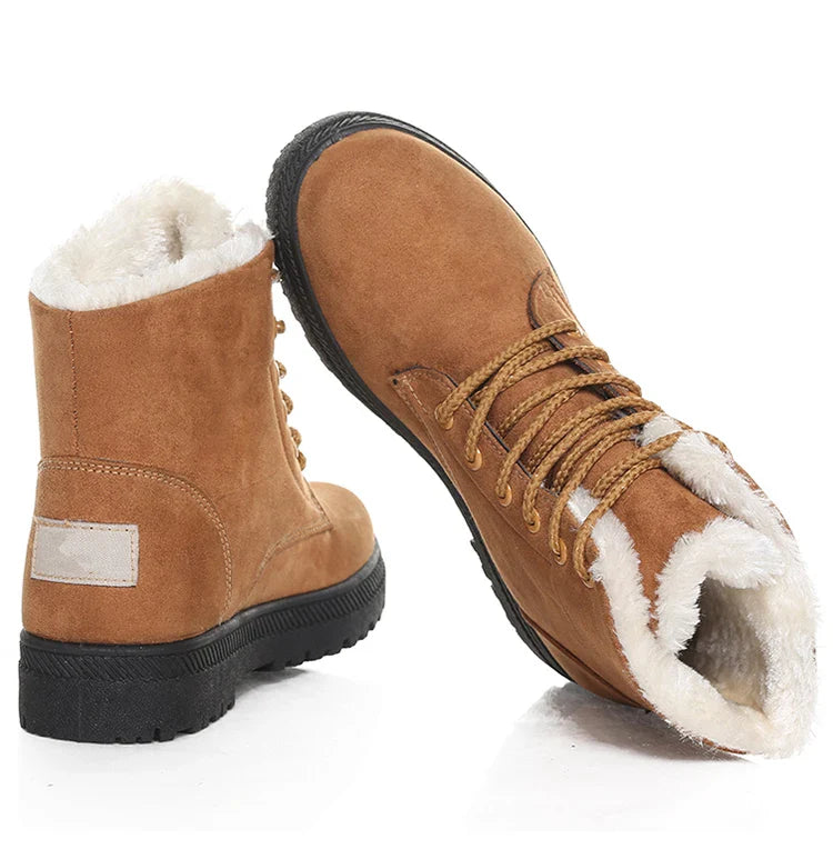Boots Korean Style Winter Boots Snow Winter Shoes Woman Low Heels Women 's Fur Boots Ankle Combat Botas Mujer Luxury Footwear