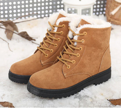 Boots Korean Style Winter Boots Snow Winter Shoes Woman Low Heels Women 's Fur Boots Ankle Combat Botas Mujer Luxury Footwear