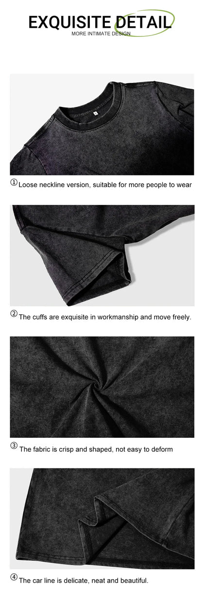 100% Cotton Washed T-Shirts For Women Loose O-Neck Crop Tops Y2k Street Female Clothes Summer Casual Vintage Short Sleeve Tees